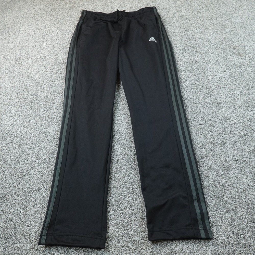 Adidas Sweatpants Mens L Black Athletic Jogger Drawstring Workout Gym Pants Run